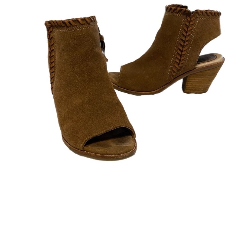 Sofft Brown‎ Festival Suede Peep-Toe Heeled Boots - Picture 10 of 10